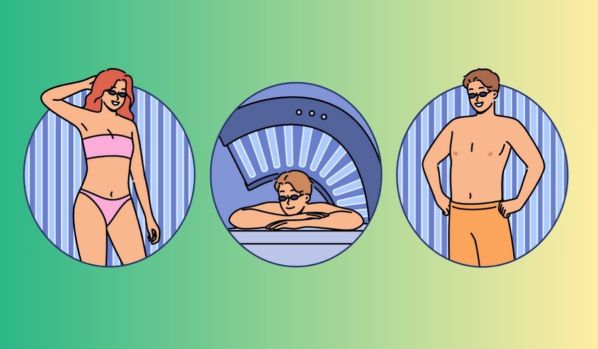 Use of sunbed for the fist time, Use of tanning bed for the first time