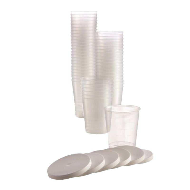 Disposable Cups & Lids – Graduated 30ml Measures.
