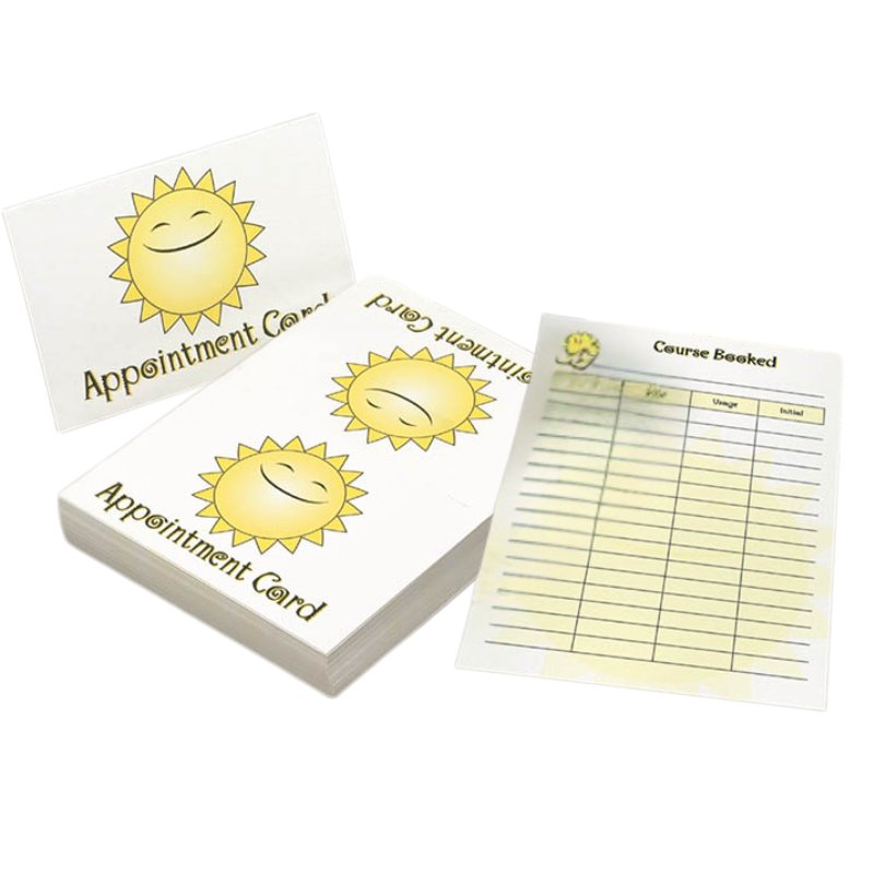 Sunbed Appointment Cards (Pack of 100).