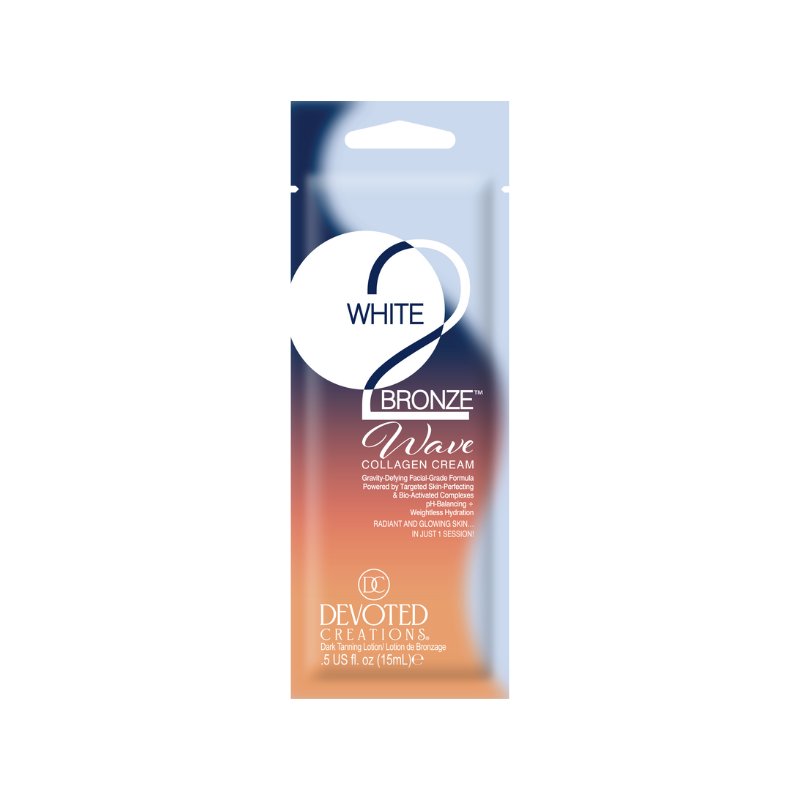 Devoted Creations White to Bronze Wave Collagen Cream packaging on a white background