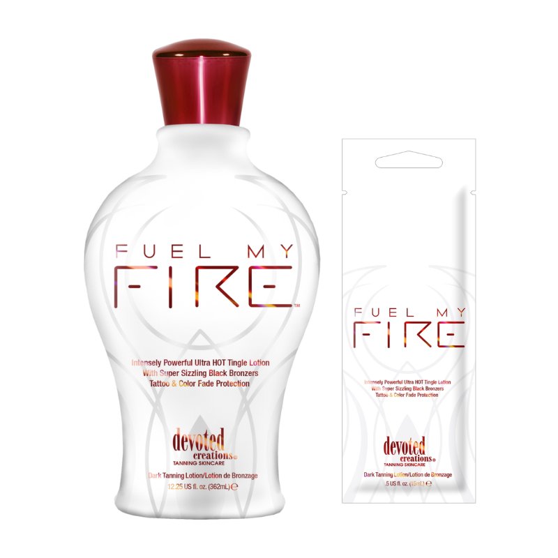 Devoted Creations Fuel My Fire – HOT Tingle Lotion with Black Bronzers - Tansun Sunbeds - Tingle