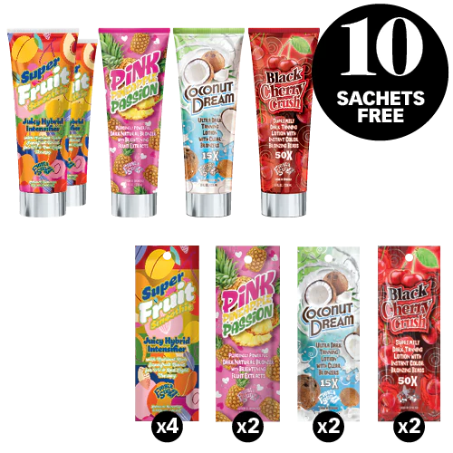 Fiesta Sun Fruity Scentsations Intro Kit - Tanning Lotion Bundle
