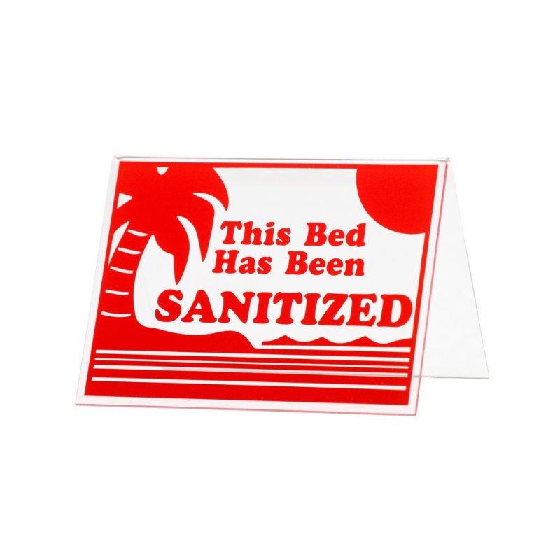 Acrylic Sunbed Sanitized Signs.