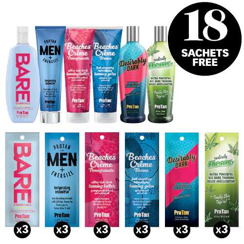Pro Tan Accelerator Deal – 24-Piece Bundle with Free Sachets