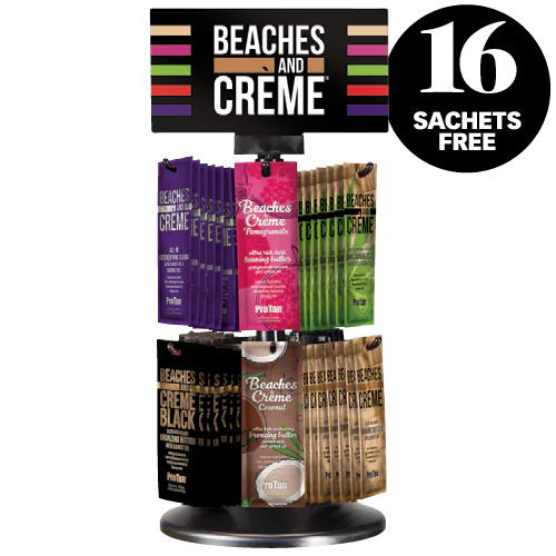 Pro Tan Beaches & Crème Rotating Sachet Display Deal