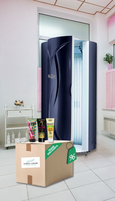 Tansun Sunbed installed in salon, spare parts delivery, sunbed cream delivery